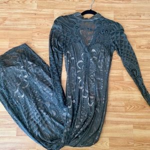 Floor length lace dress